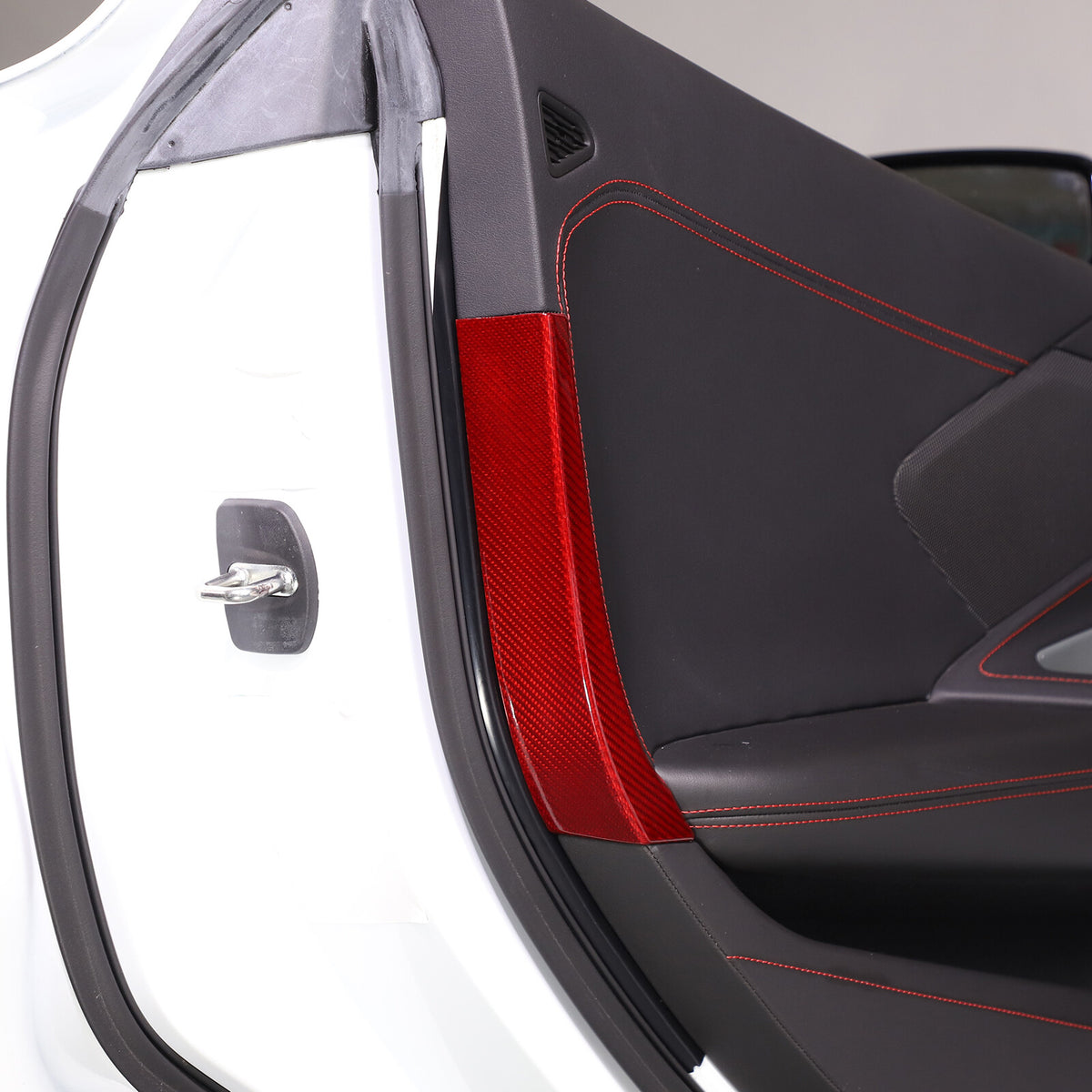 Red Real Carbon Fiber Interior Full Decor Cover Trim Kit for Corvette C8 2020-25 - Variants 21-25 5