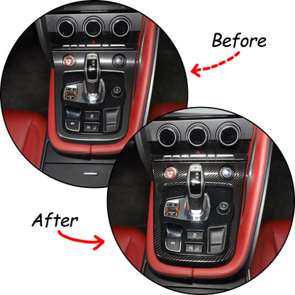 ABS Carbon Fiber Interior Center Console Trim Cover Set For Jaguar F-TYPE 13-18 7