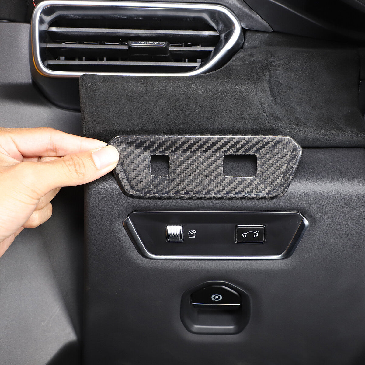 Real Carbon fiber Door Tailgate Switch Button Cover Trim For Lotus EMIRA 2021-25 11