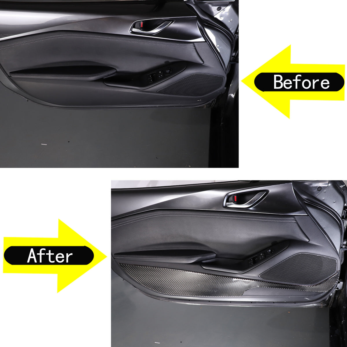 Soft Carbon Fiber Door Anti-Kick Panel Sticker For Mazda MX-5 Miata 16-23 4
