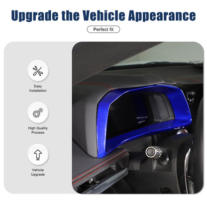 Blue Real Carbon Fiber Speedometer Instrument Trim For C8 Corvette 20-25 10