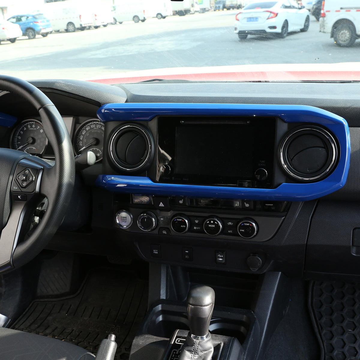 Blue ABS Dashboard Decoration U Shape Trim For Toyota Tacoma 2016-2023 US 3