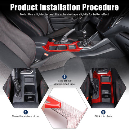 Red Real Carbon Fiber Center Console Cup Holder Trim For Subaru WRX VB 2022+ 24