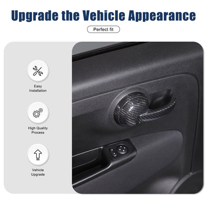 Real Carbon Fiber Interior Door Handle Trim For Fiat 500 Abarth 595 695 2010+ 4