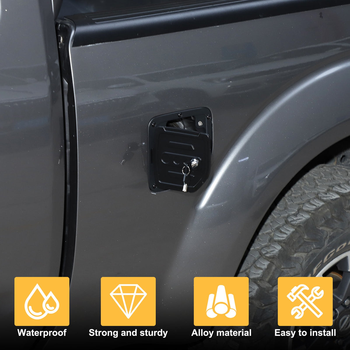 Alloy Steel Fuel Tank Cap Anti-Theft Lock For Nissan Frontier King Cab 2009-17 8