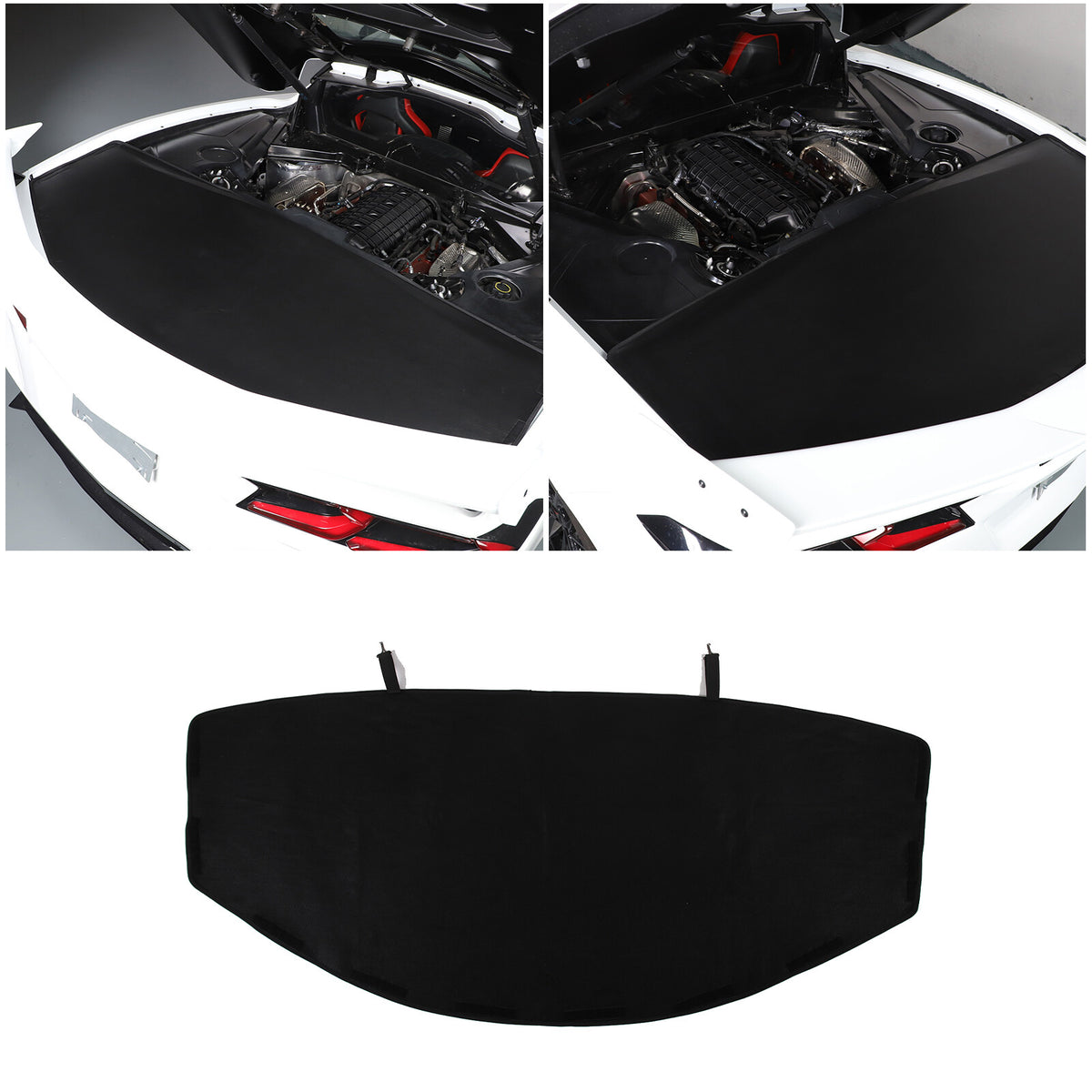 Black Cargo Cover Shield Rear Trunk Protect Shade For Corvette C8 2020-2026 4