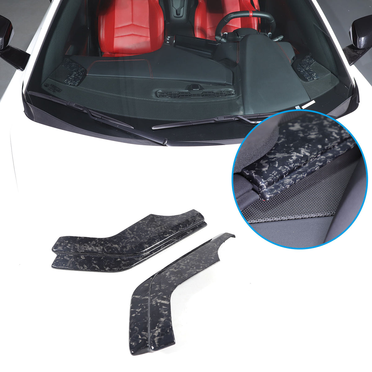 Forged Carbon Fiber Center Console Dashboard Cover Trim For Corvette C8 2020-26 21