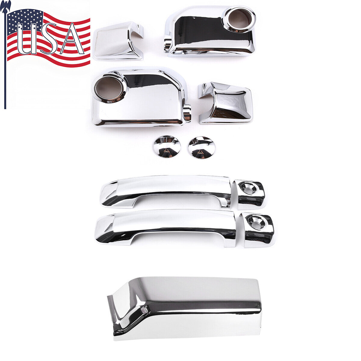 Chrome Door Handles Mirror Caps Tailgate Cover Kit For FJ Cruiser 2007-21 US 1