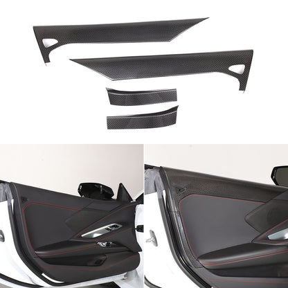 Real Carbon Fiber Inner Interior Door Panel Cover Trim For Corvette C8 2020-26 20