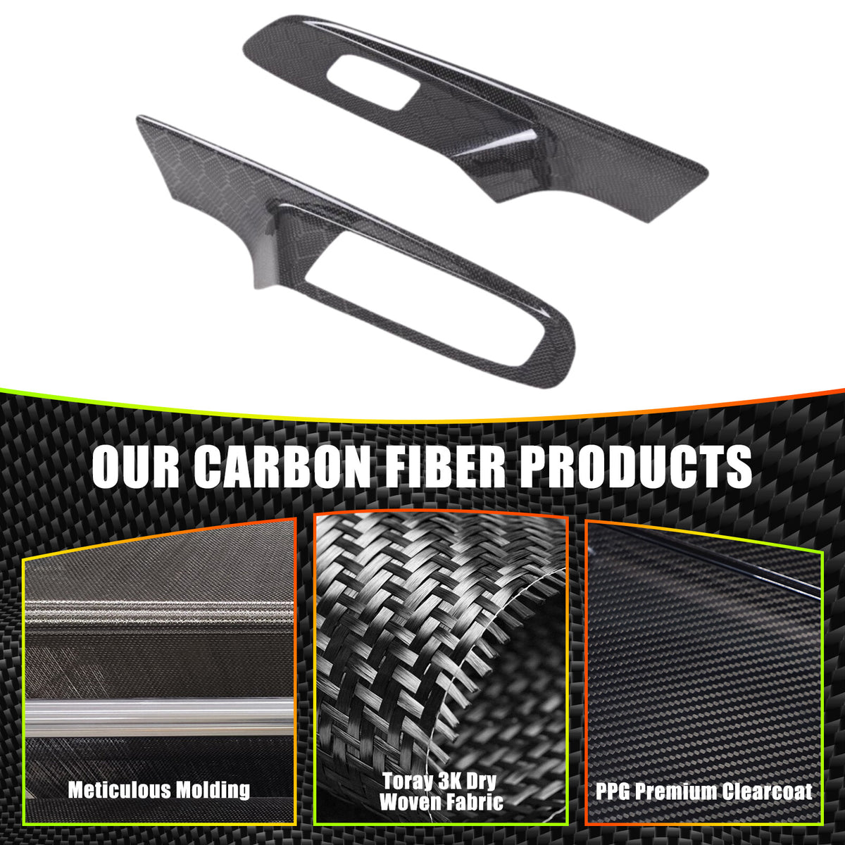 Honeycomb Carbon Fiber Window Lift Switch Panel Trim For Corvette C8 Convertible 10