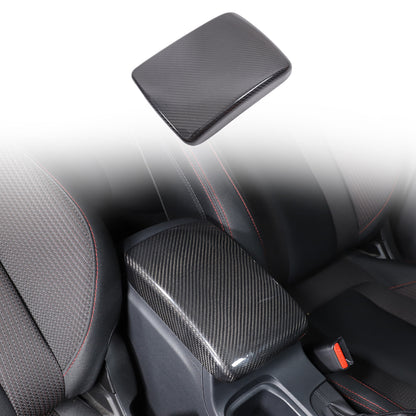 Real Carbon Fiber Center Armrest Storage Box Cover Trim For Subaru WRX VB 22-24 13