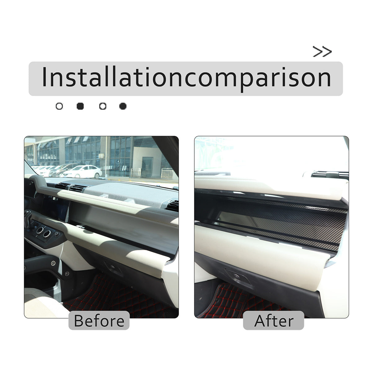 ABS Carbon Fiber Dashboard Panel Trim For Land Rover Defender L663 2020+ 11