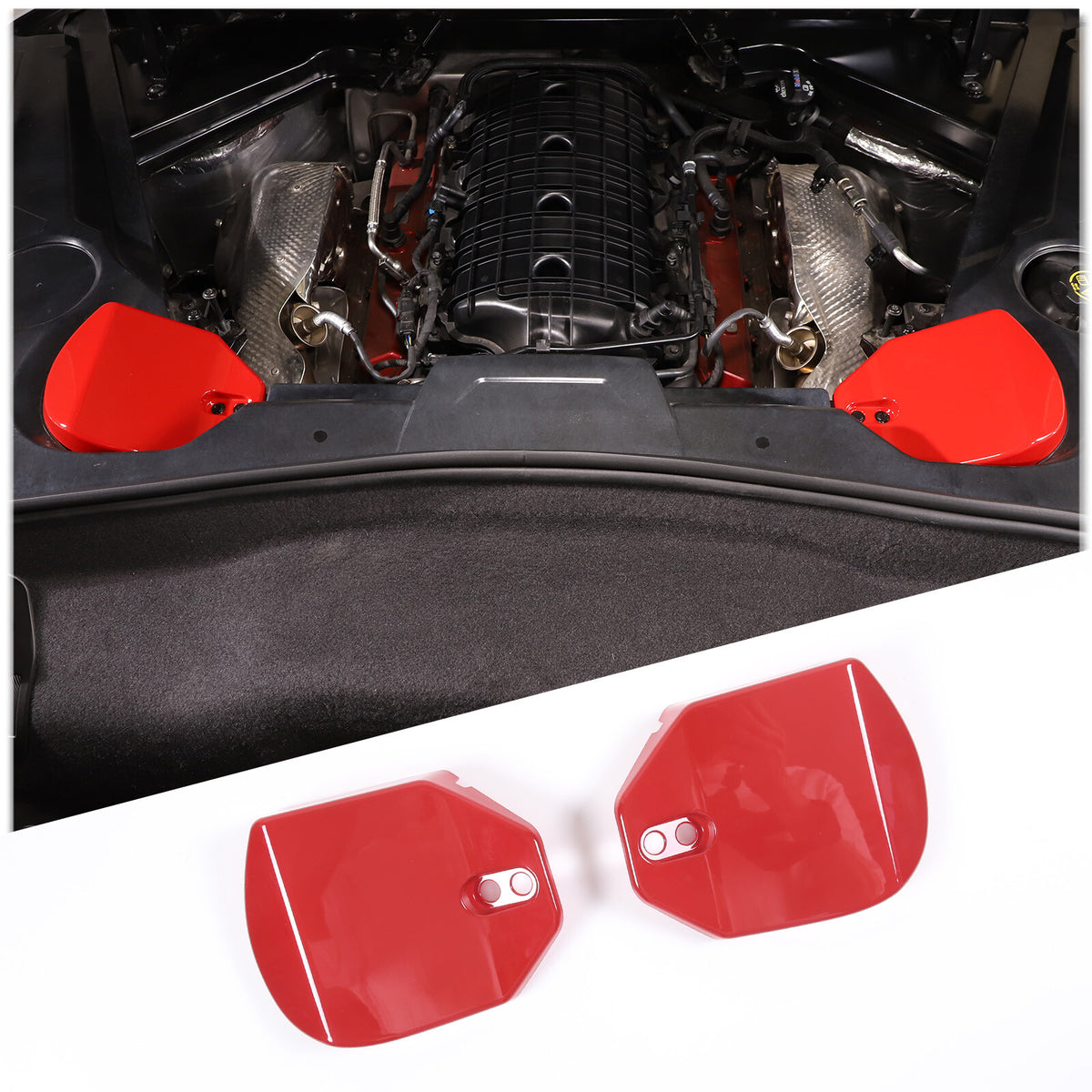 Red Full Interior Set Dash Panel Decor Cover Trim Kit For Corvette C8 2020-25 - Variants 16-20 73