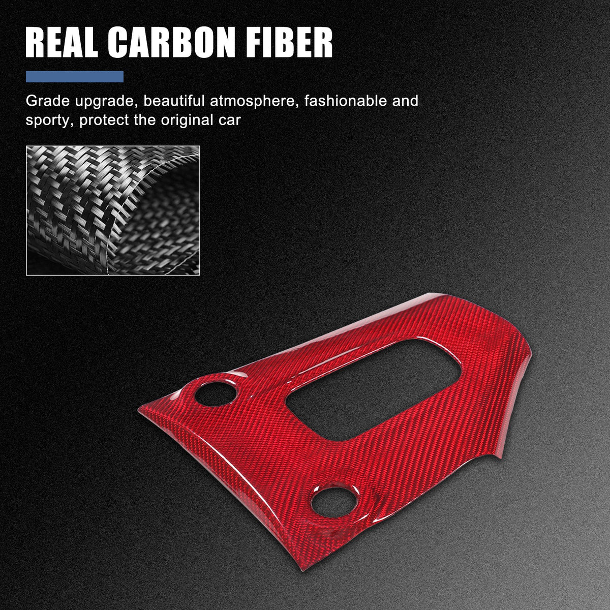 Red Real Carbon Fiber Gear Shift Panel Trim For Nissan Z RZ34 400Z AT 23+ US 13
