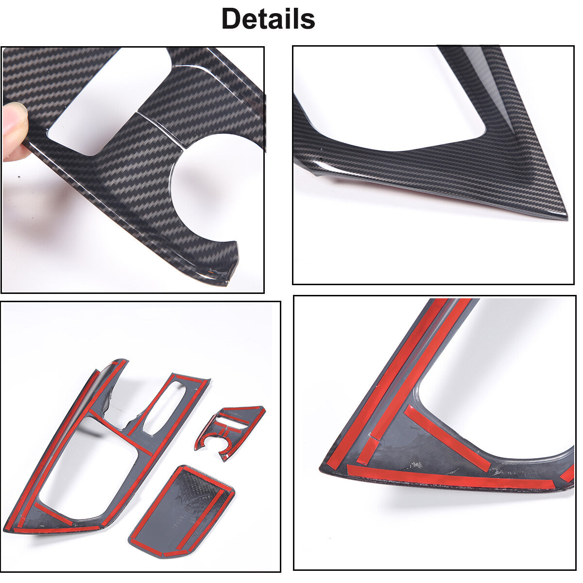 ABS Carbon Fiber Center Console Frame Trim Cover For Corvette C8 2020-2025 US 4
