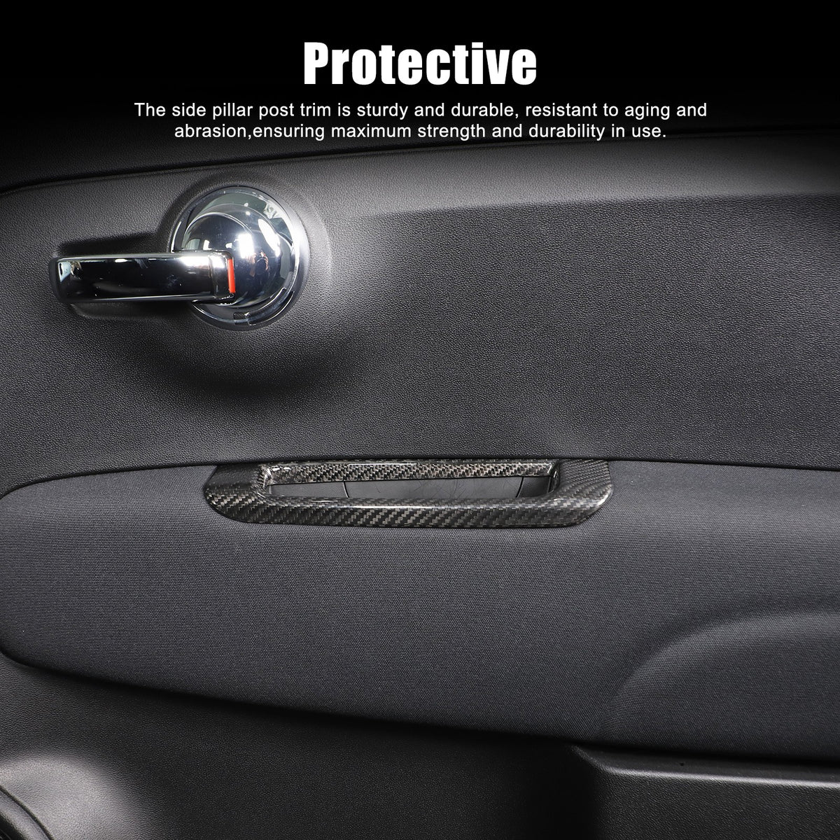 Real Carbon Fiber Mirror Adjustment Panel Trim For Fiat 500 312 2010-2022 20