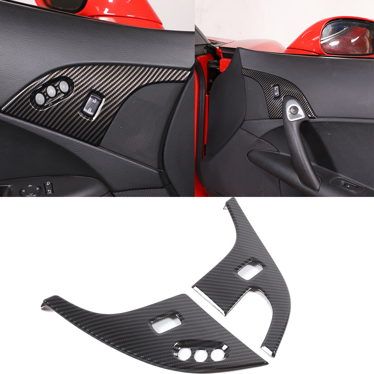 16pcs Carbon ABS Interior Center Console Panel Cover Trim Set For Corvette C6 US 6