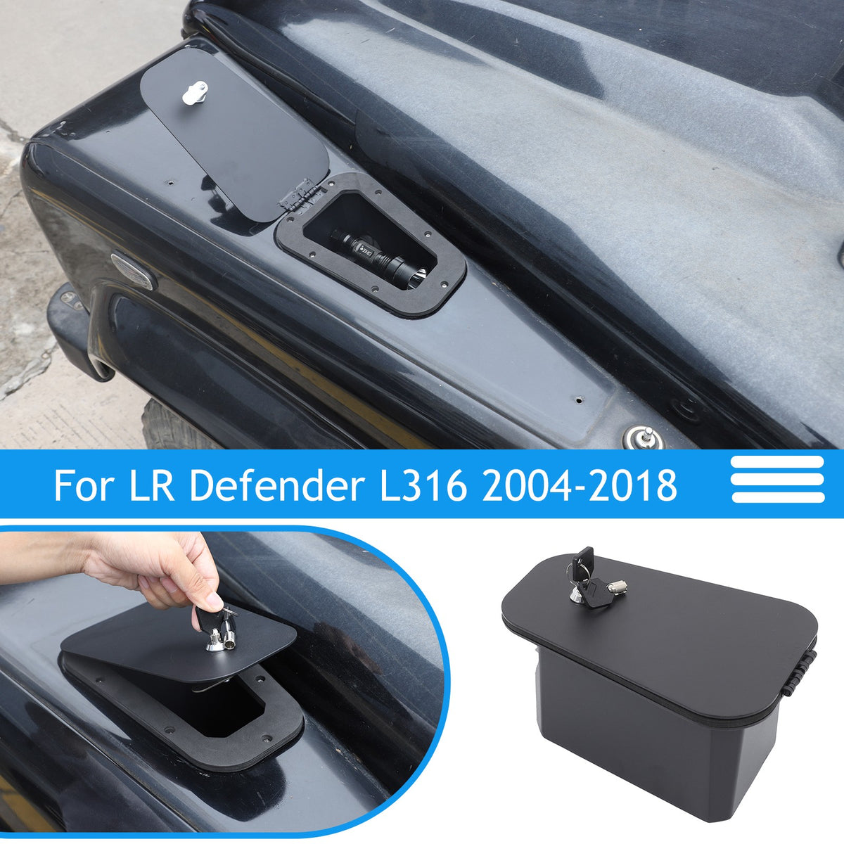 Steel Alloy Hood Air Vent Outlet Storage Box Tray For LR Defender L316 2004-2018 1