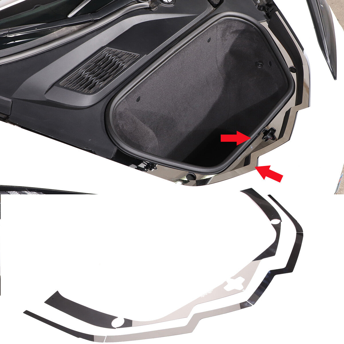 Frunk Trunk Front Nose Cap Panel for C8 Corvette 20-26 Polished Stainless Steel 2