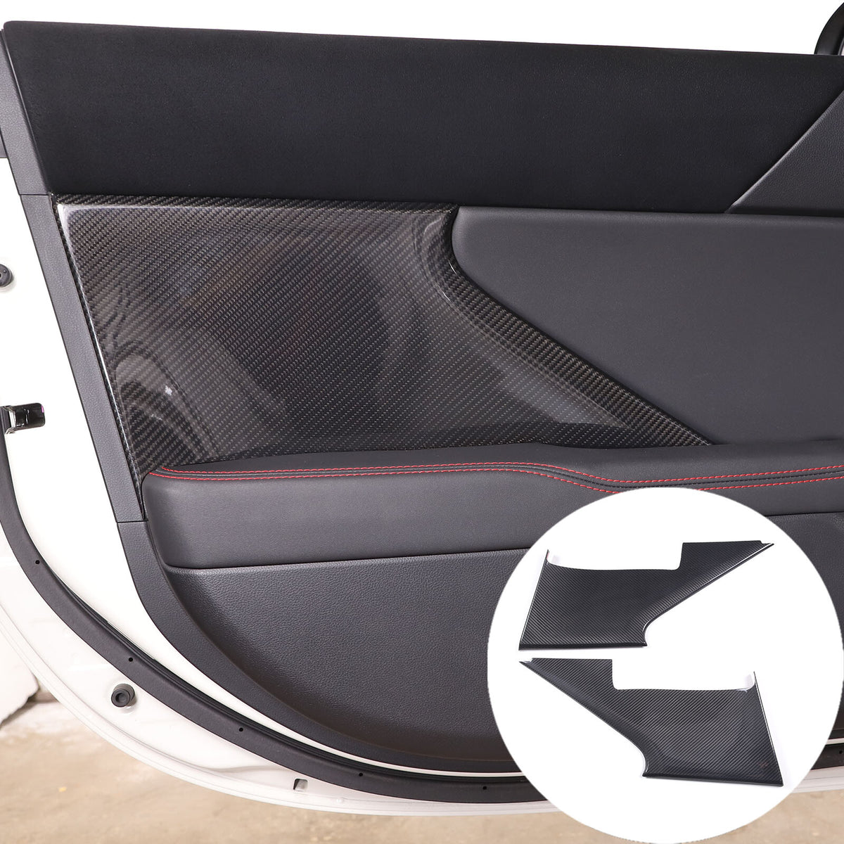 2PCS Real Carbon Fiber Inner Door Panel Cover Trim For Subaru BRZ 2022+ US 5