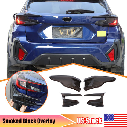 Smoked Black Rear Tail Light Guard Decor Cover Trim For Subaru Crosstrek 24+ US 1