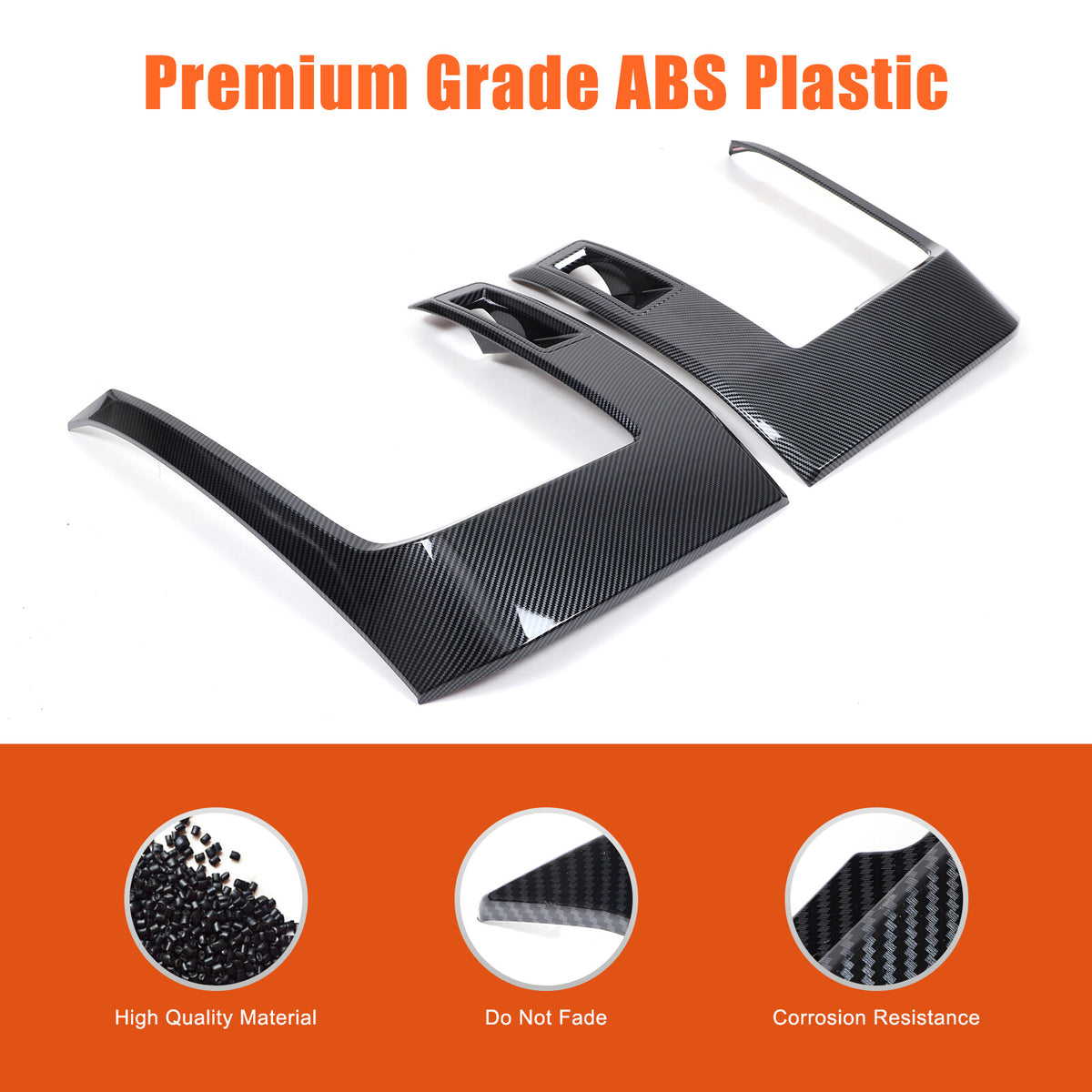 ABS Carbon Fiber Headlight Eyebrow Eyelid Cover Trim For Mitsubishi L200 2024-25 15