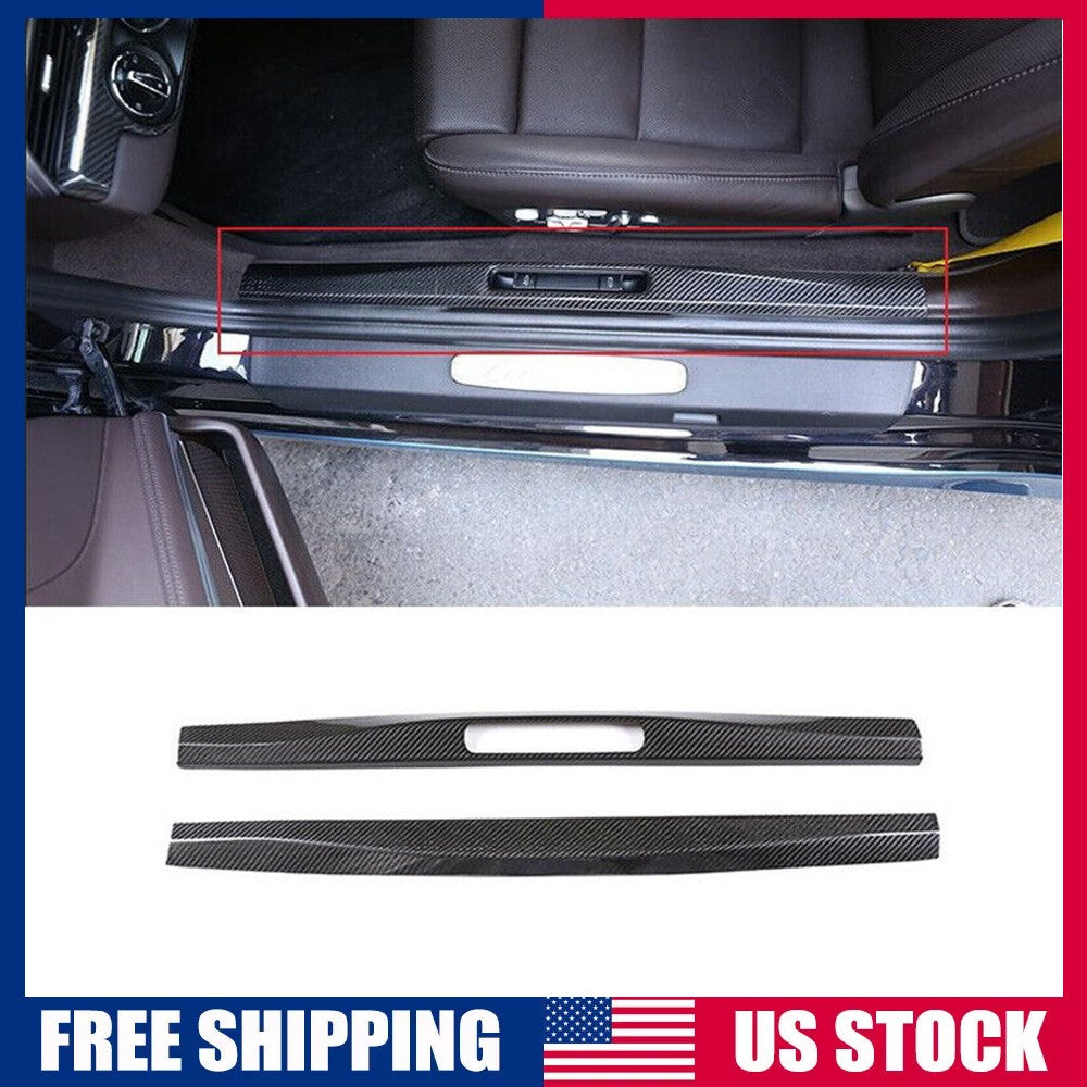 Real Carbon Fiber Inner Door Sill Trim For Porsche 718 982 911 991 2016-2019 US 1