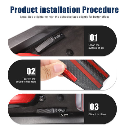 Real Dry Carbon Fiber Emergency Door Lock Switch Trim for Corvette C8 2020+ 3