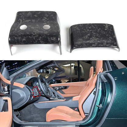 Forged Carbon fiber Steering Wheel Base Trim Cover For Jaguar F-TYPE 2013-2024 10