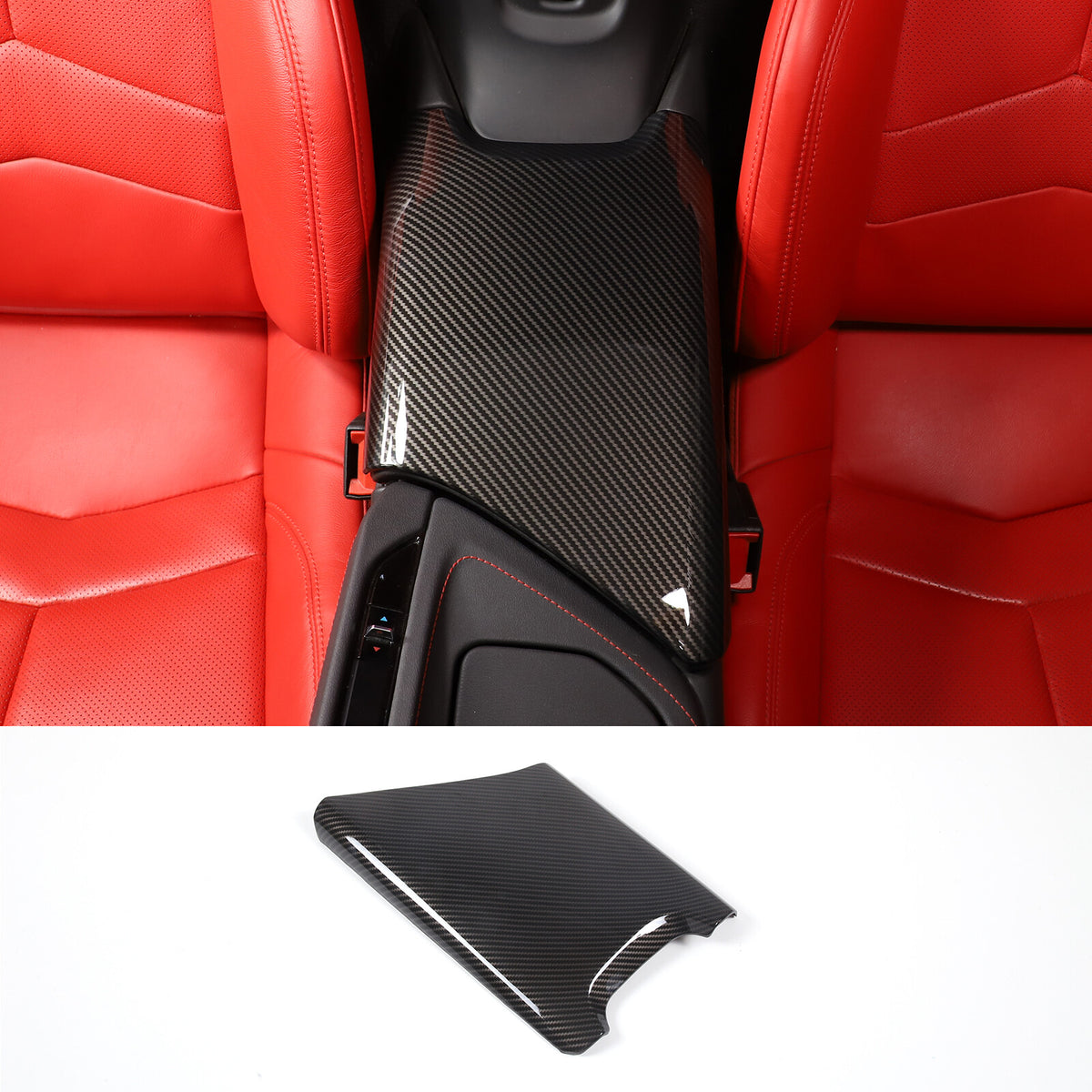 Carbon Fiber ABS Center Console Panel Trim Cover Set Kit For Corvette C8 20-26 5