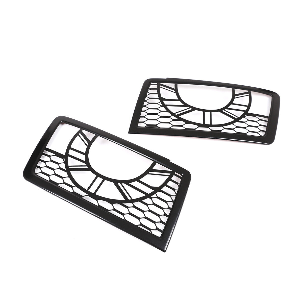 Black Metal Front Head Light Lamp Cover Trim For 2020-2022 Land Rover Defender 5