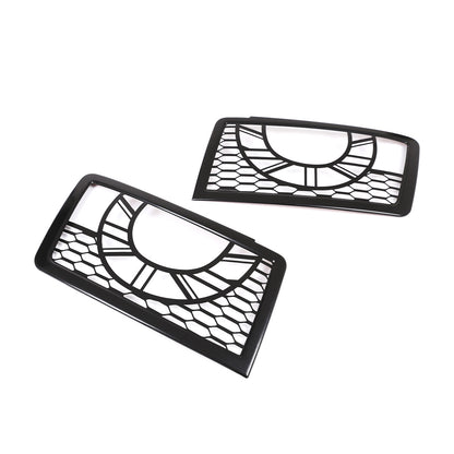 Black Metal Front Head Light Lamp Cover Trim For 2020-2022 Land Rover Defender 5