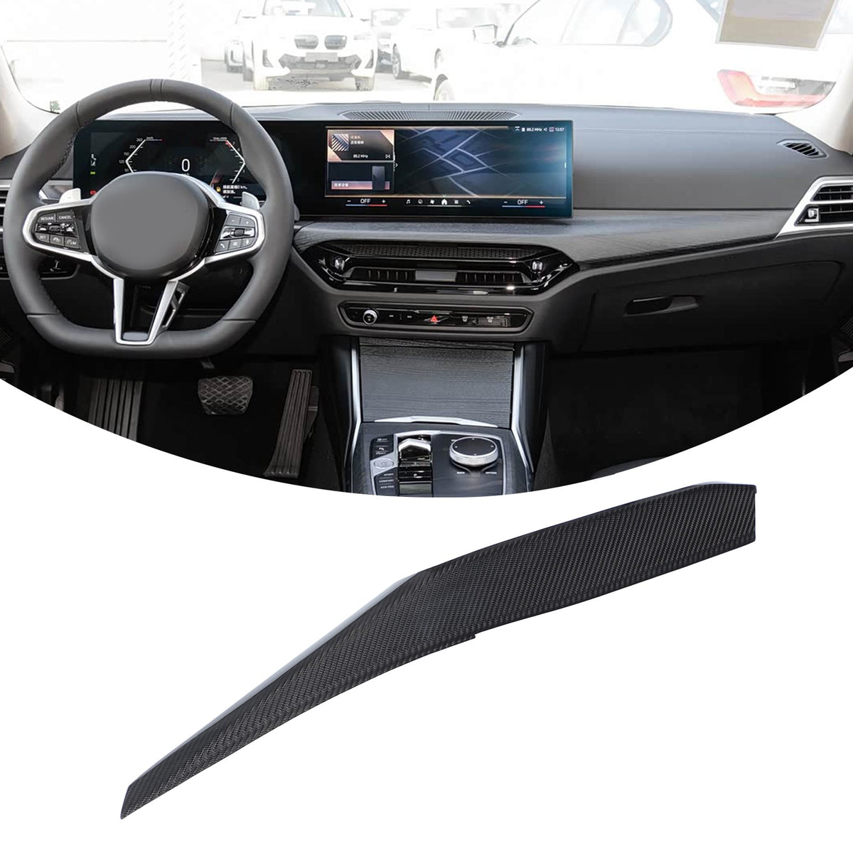 Real Carbon Fiber Center Console Trim For BMW 3 4 G20 G22 330i 430i 2025+ 6