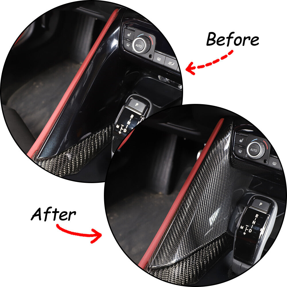 Carbon Fiber Interior Gear Shift Panel Side Trim For Toyota Supra 19-24 11