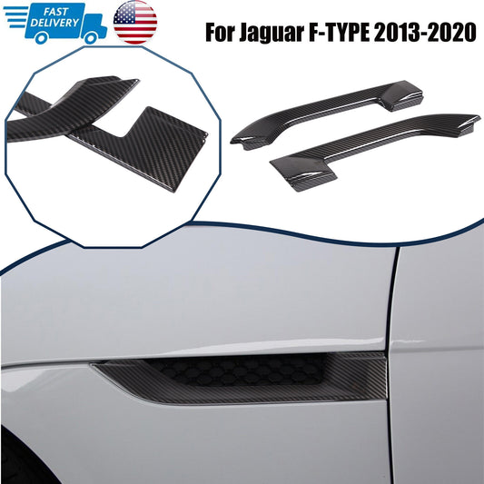 ABS Carbon fiber Side Fender Air Vent Cover Trim For Jaguar F-TYPE 2013-20 US 1