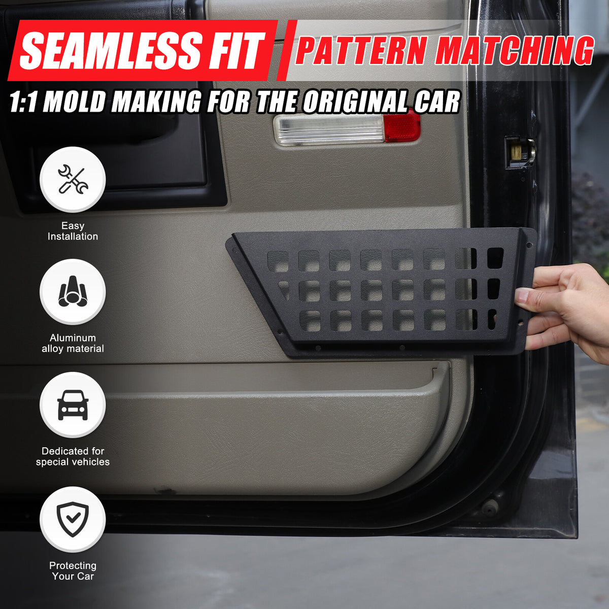 Aluminum Car Rear Door Pocket Storage Box Organizer For Hummer H2 2003-2009 3