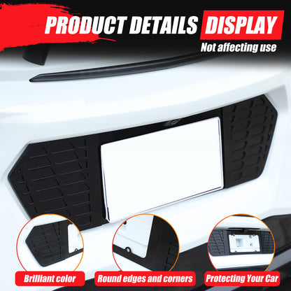 Glossy Black Alloy Rear License Plate Filler Panel Trim for Corvette C8 2020+ 9