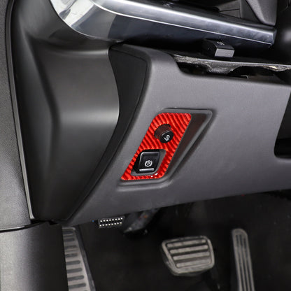 Red Soft Carbon Fiber Interior Decor Trim Kit Cover Set For Corvette C8 20-25 108
