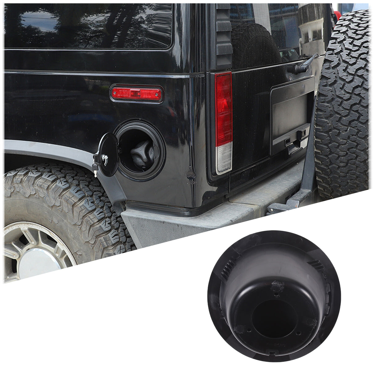 For Hummer H2 2003-2009 Black Locking Fuel Door Gas Tank Cap Cover Aluminum US 19