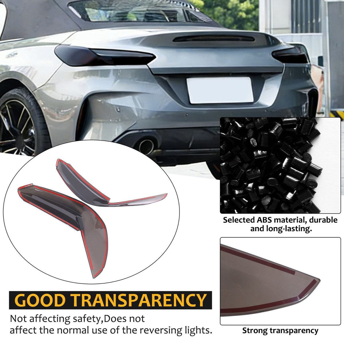Smoked Black Rear Tail Light Guard Decor Cover Trim Bezels For BMW Z4 G29 2019+ 23