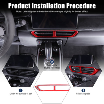 Red Real Carbon Fiber Center Console Air Vent Panel Trim For Lotus EMIRA 2021-25 19