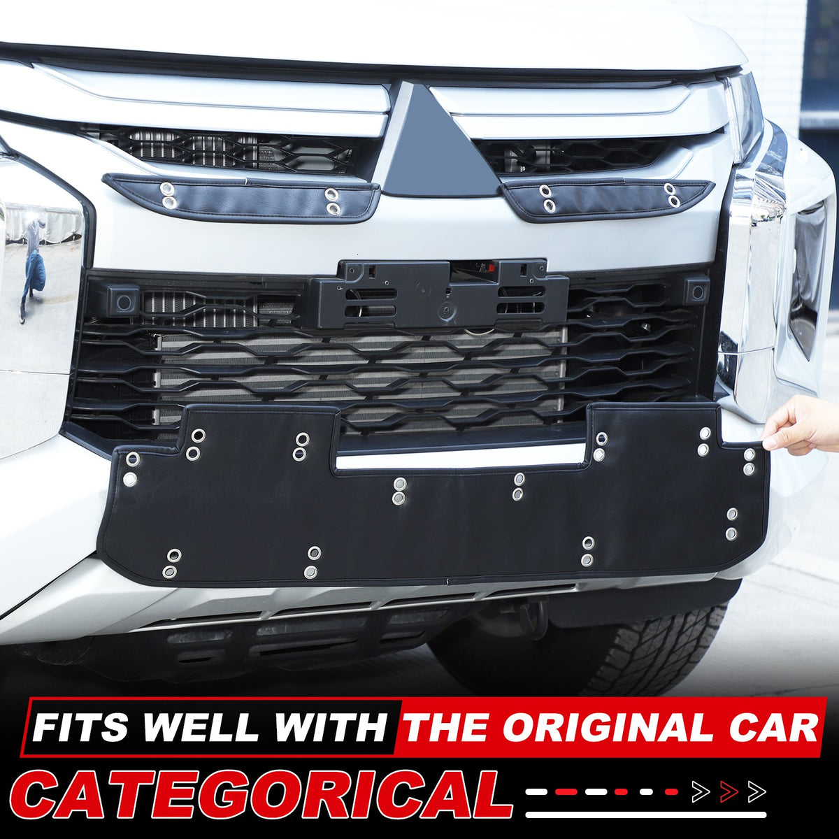 Front Grille Anti-Freezing Cover Trim For Mitsubishi L200 Triton 2019-2023 13
