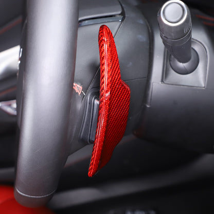 Red Real Carbon Fiber Gear Shift Paddles Paddle Shifters For Corvette C8 20+ US 7
