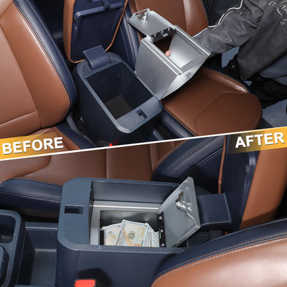 Silver Center Console Armrest Safe Storage Lock Box TRAY For Ford Maverick 22-25 13