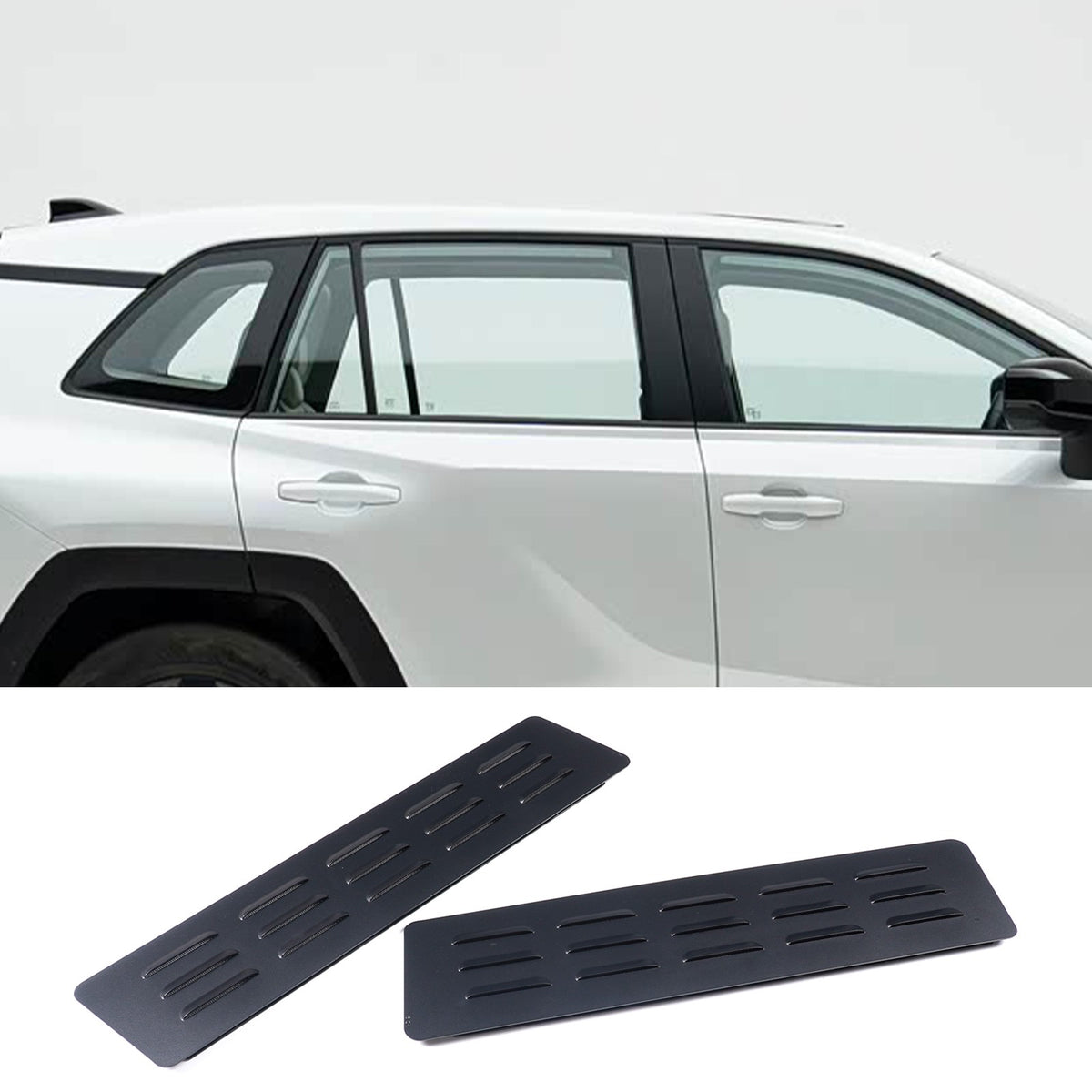 Aluminum Rear Door Window Louver Air Vent Panel Trim For Toyota RAV4 XA60 2026+ 12
