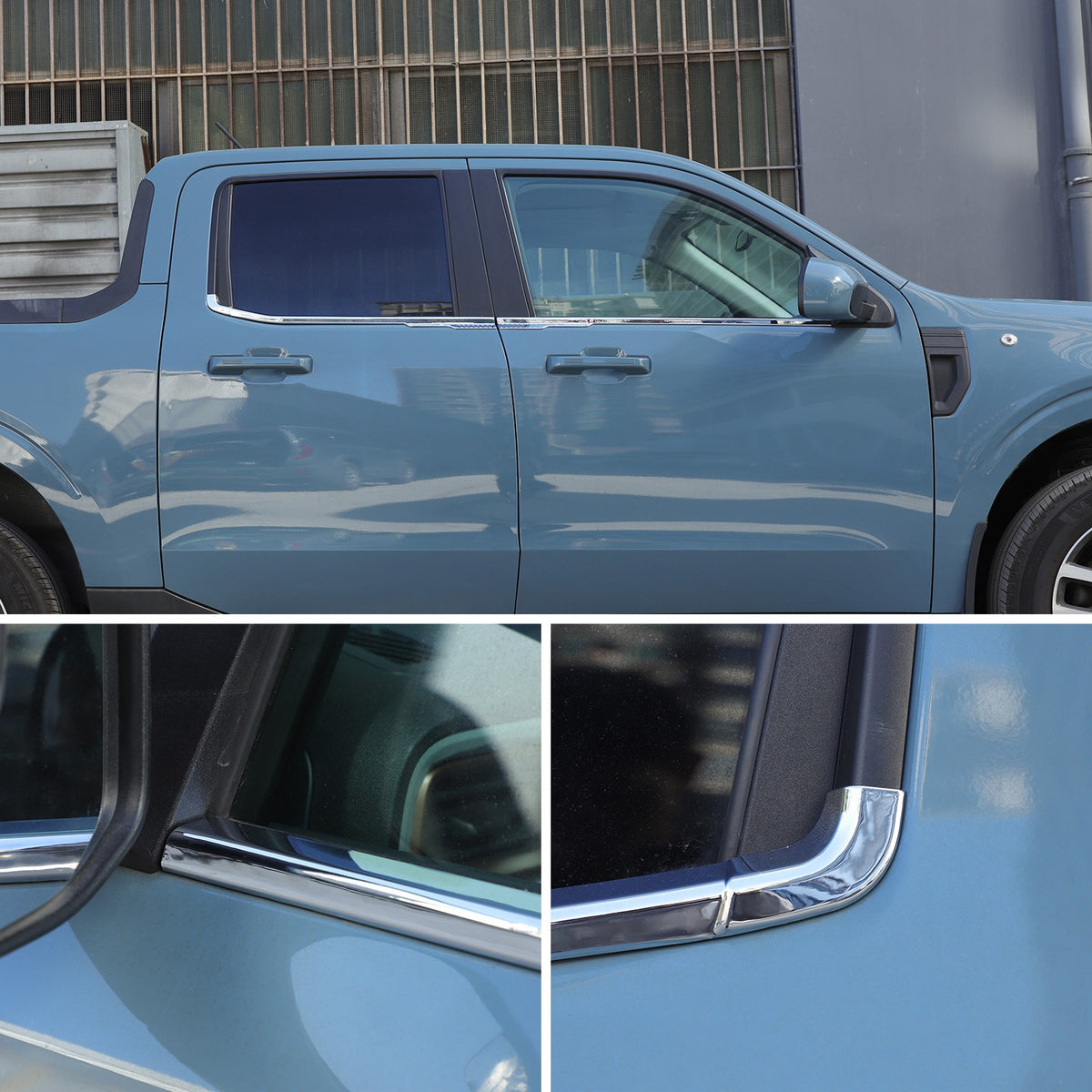 Silver ABS Lower Window Molding Trim For Ford Maverick 2022+ US 14