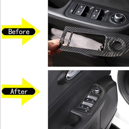 Real Carbon Fiber Window Switch Panel Trim For Alfa Romeo Giulia 952 2017-2020 2