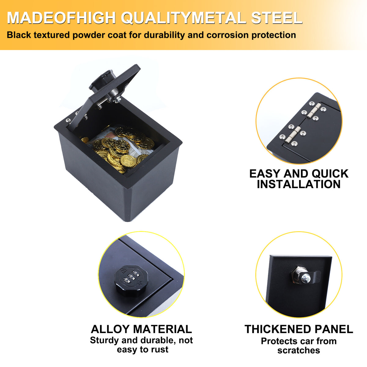 Center Console Safe GUN Storage Lock Box W/ TRAY For Acura RDX 2011-2018 18