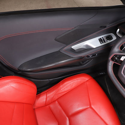 Real Carbon Fiber Car Door Armrest Cover Trim For Corvette C8 Z51 Z06 20-23 US 9