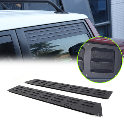Black Aluminium Alloy Door Window Air Vents Screen For Toyota FJ Cruiser 2007-21 1